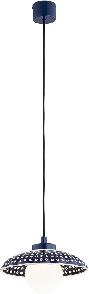 Argon Boll lampe suspendue 1x6 W opale-bleu marine 8948
