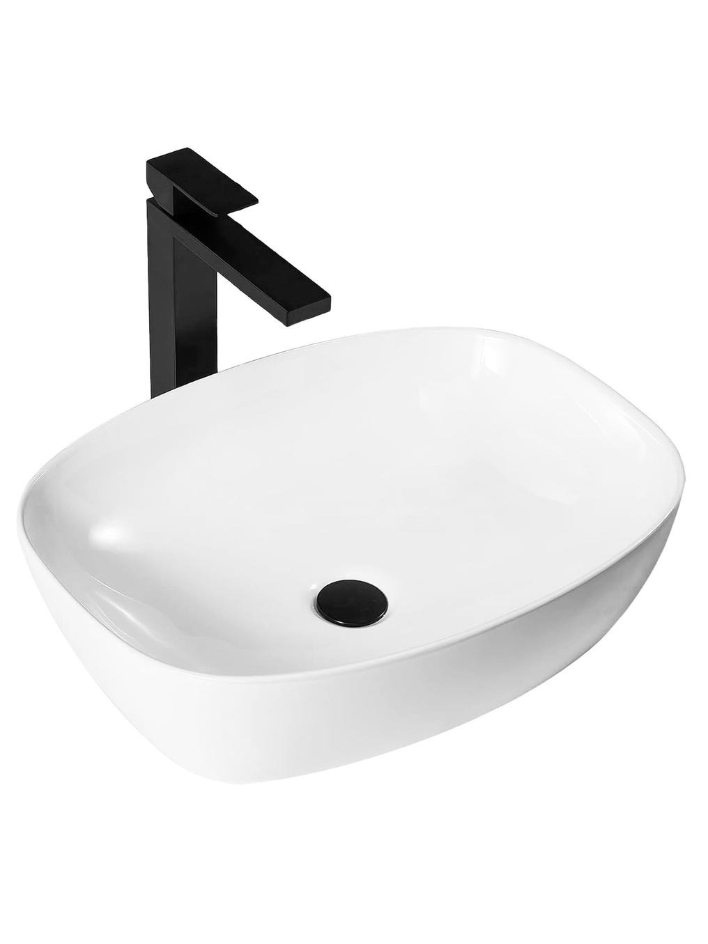 Rea Freja lavabo 51x39.5 cm ovale à poser blanc brillant REA-U6616