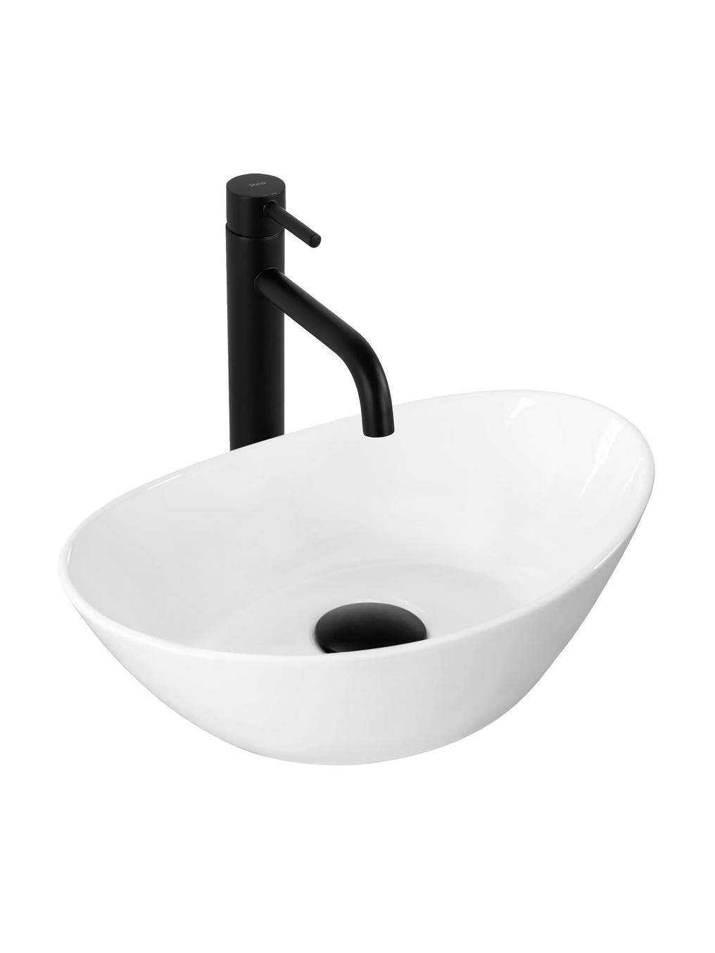 Rea Kate lavabo 36.5x24.5 cm ovale à poser blanc brillant REA-U6803