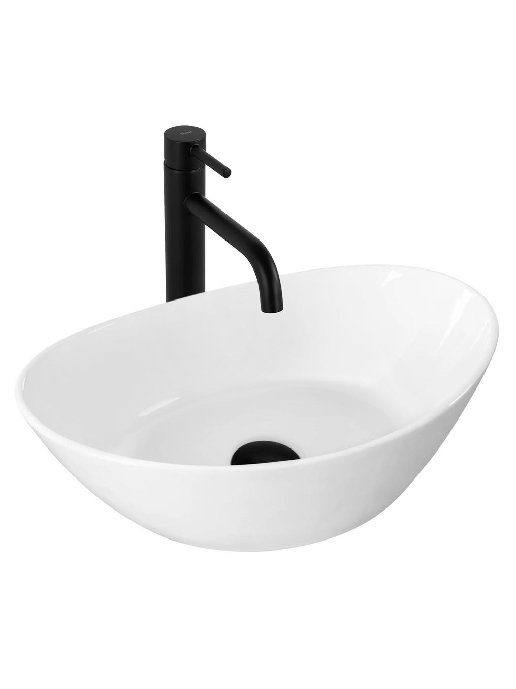 Rea Kate lavabo 45x27 cm ovale à poser blanc brillant REA-U6802