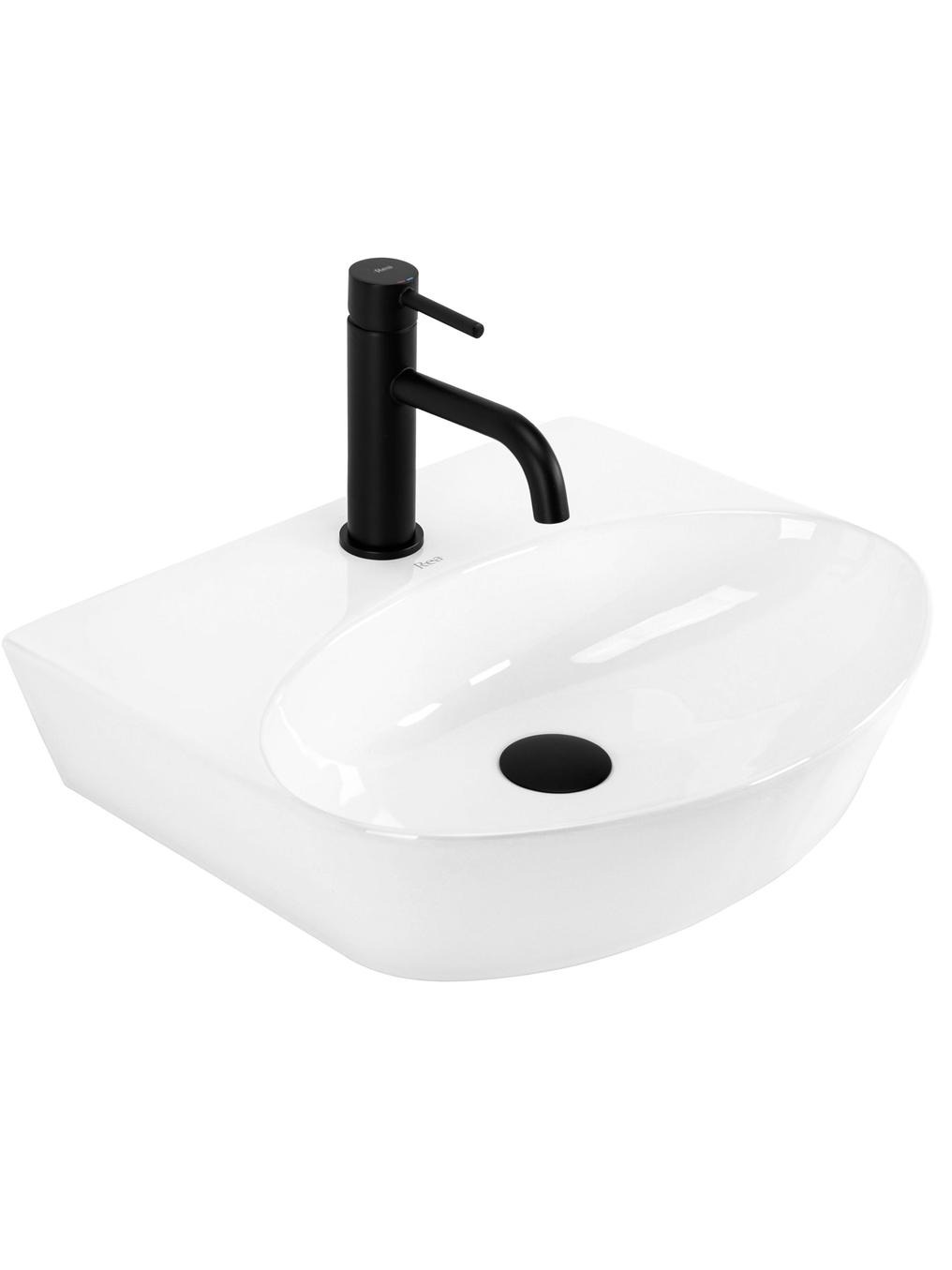 Rea Kim lavabo 59.5x45.5 cm semi-circulaire à poser blanc brillant REA-U6683