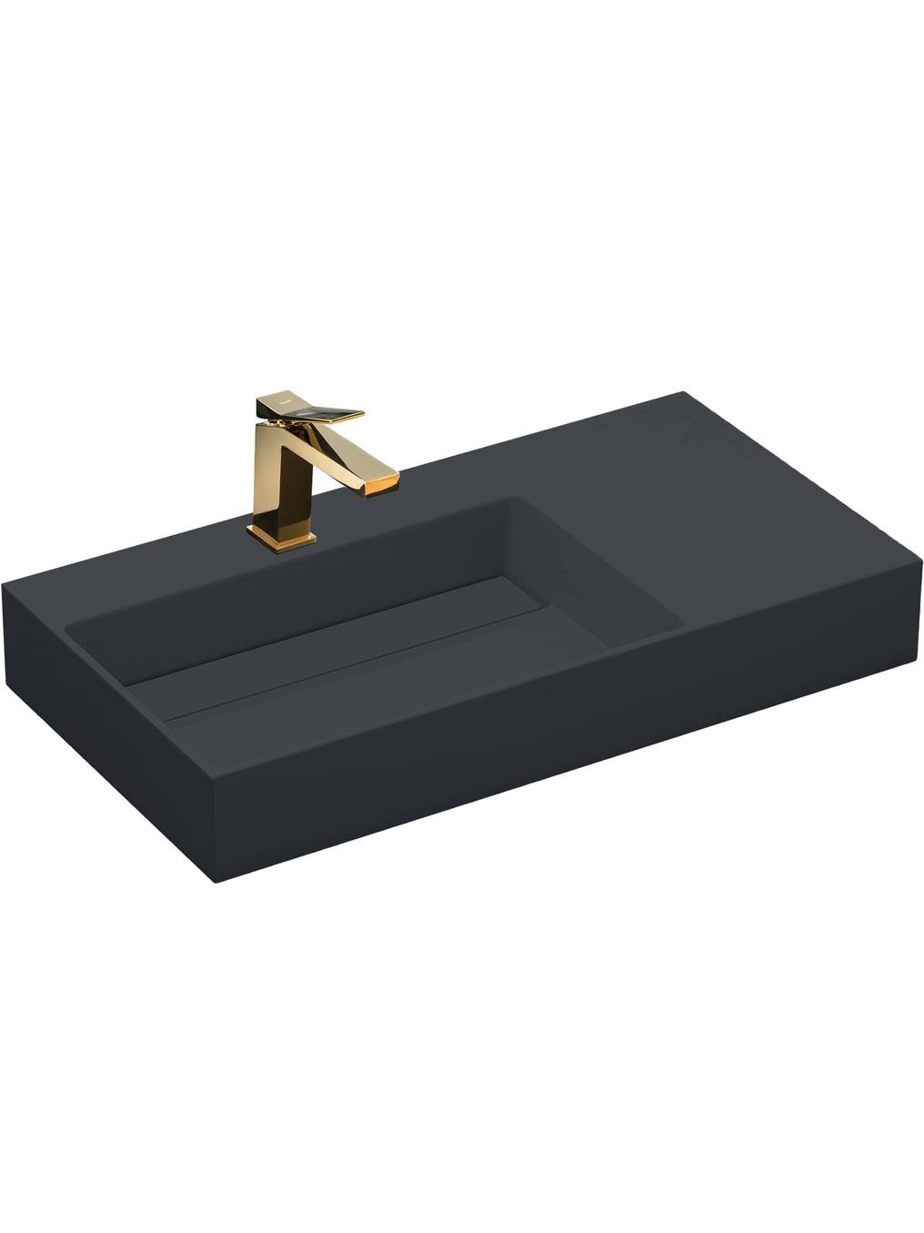 Rea Archi lavabo 89.5x48 cm rectangulaire à poser gris/pierre mat REA-U4304