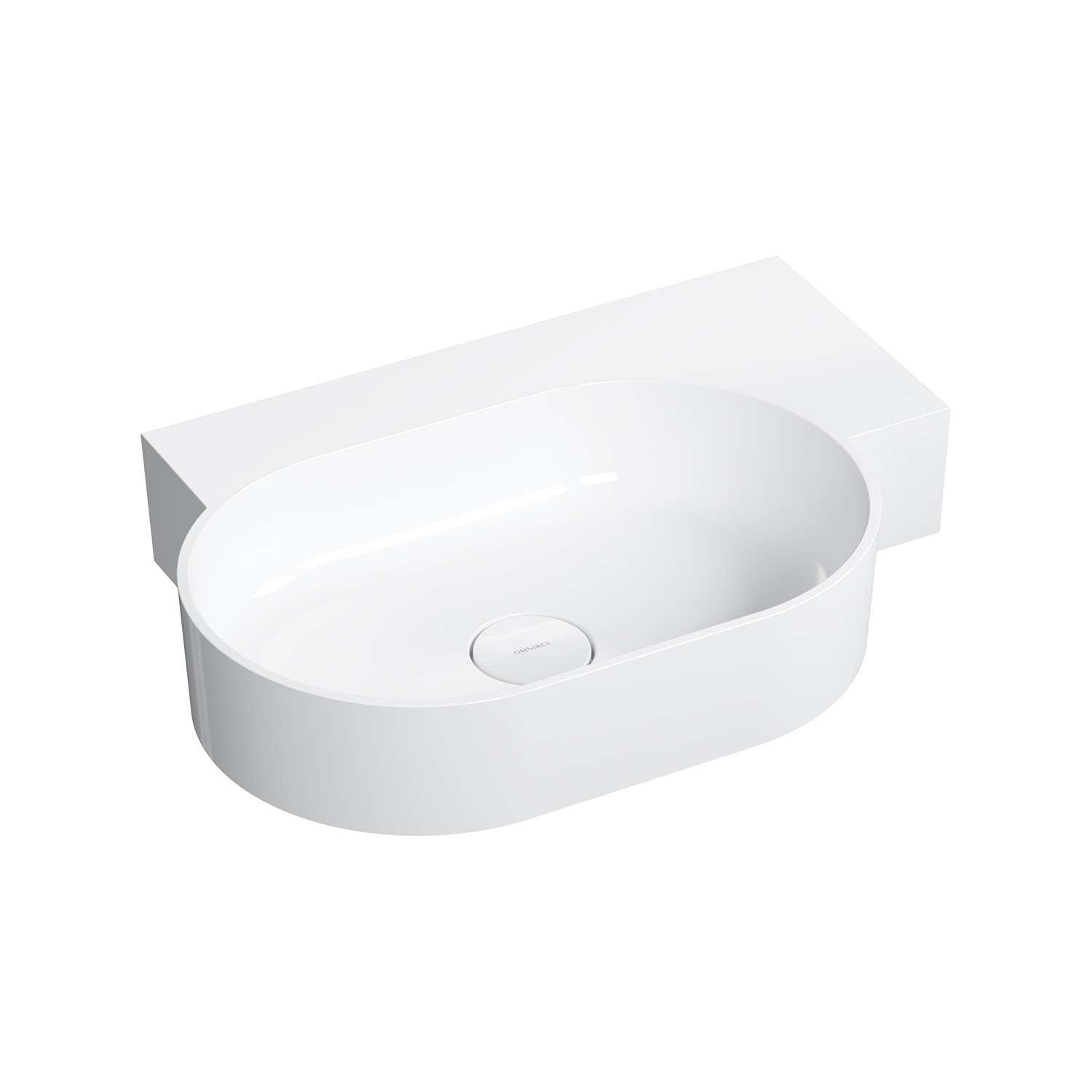 Omnires Ovo M+ lavabo 64x44 cm d'angle classique-à poser blanc brillant OVO645UWPBP