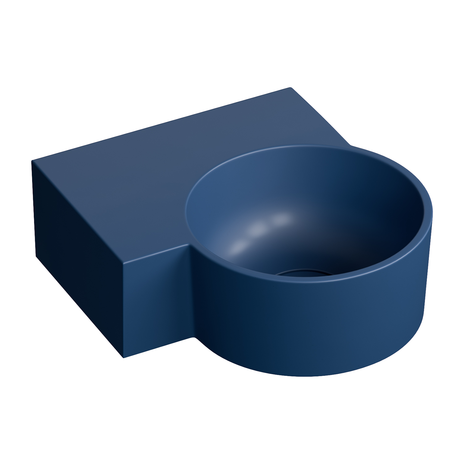 Omnires Ovo M+ lavabo 33x34 cm d'angle classique-à poser bleu mat OVO335UWLMB