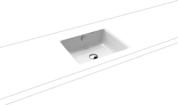 Kaldewei Puro lavabo 46x38.5 cm rectangulaire encastrée blanc brillant 900907183001