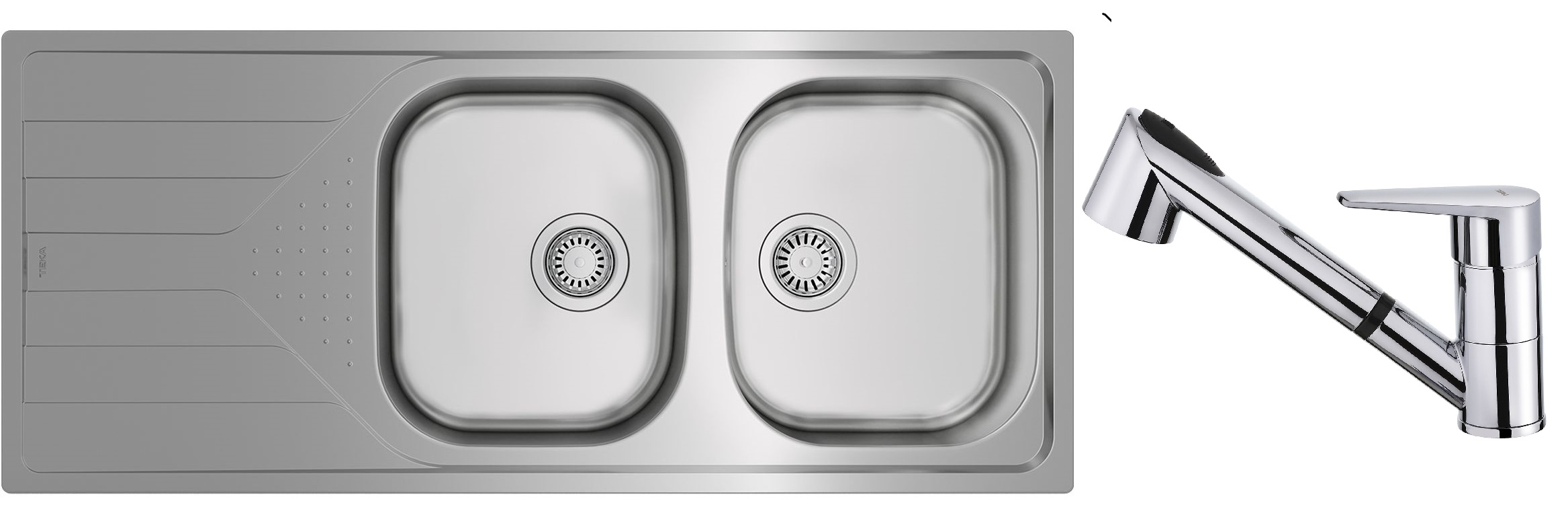 Set évier en acier inoxydable Teka Universe 115170006, mitigeur de cuisine Teka IN 469781200