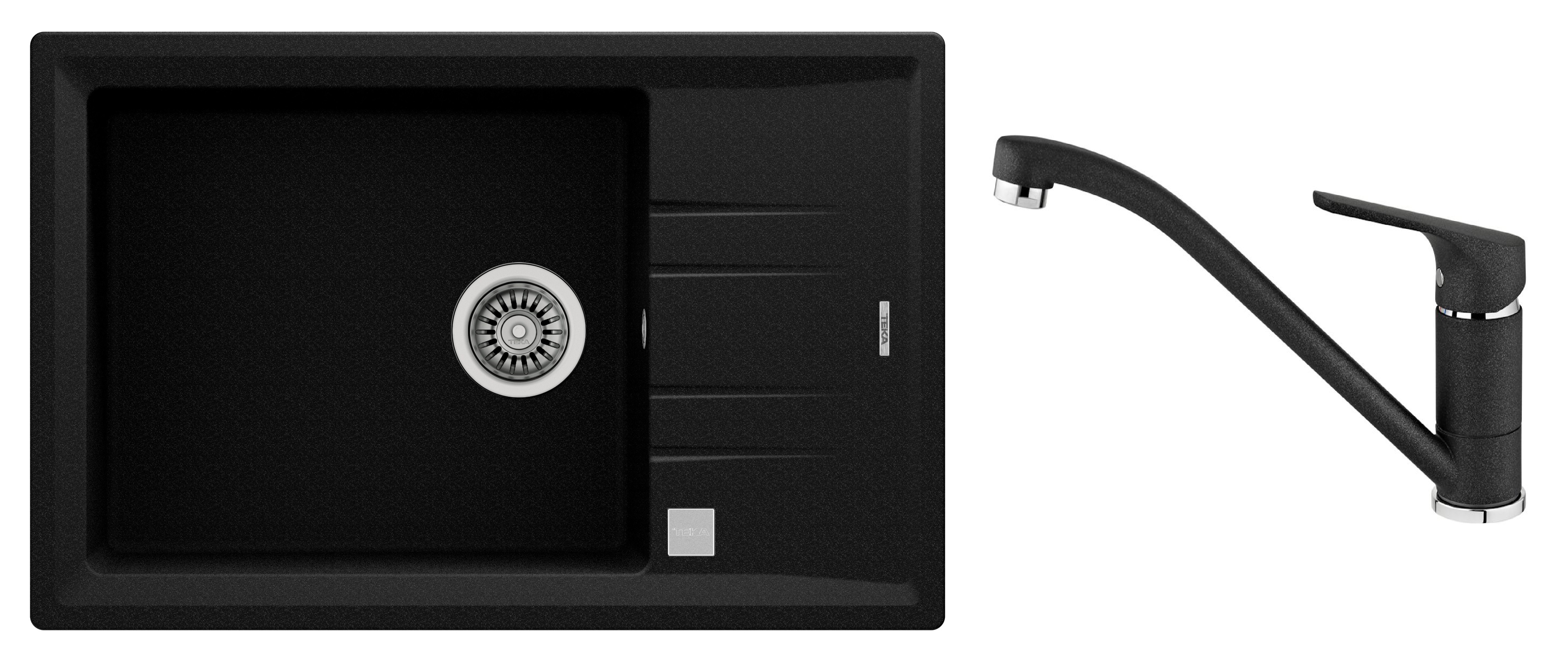 Set évier Tegranit Teka Stone 115330038, mitigeur de cuisine Teka MTP 46913020Q