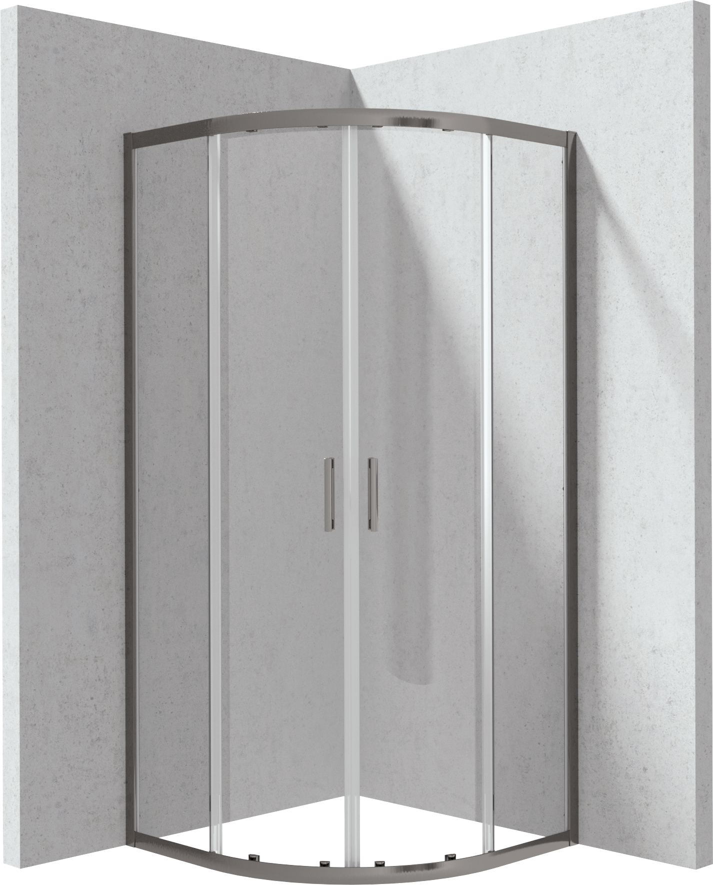 Deante Funkia Evo cabine de douche 80x80 cm semi-circulaire graphite brossé/verre transparent KYP_D088P