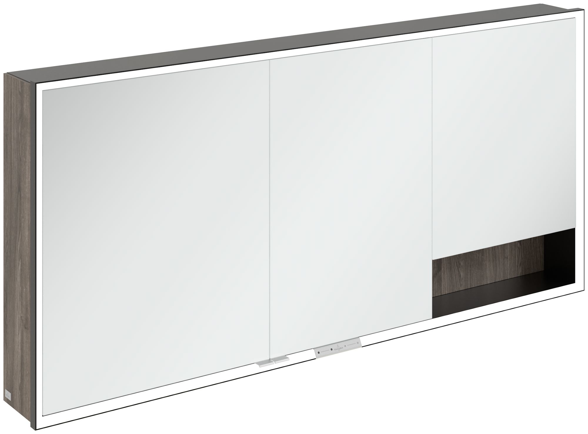 Villeroy & Boch My View+ armoire 160x16.8x75 cm avec miroir noir-chêne B48116RK