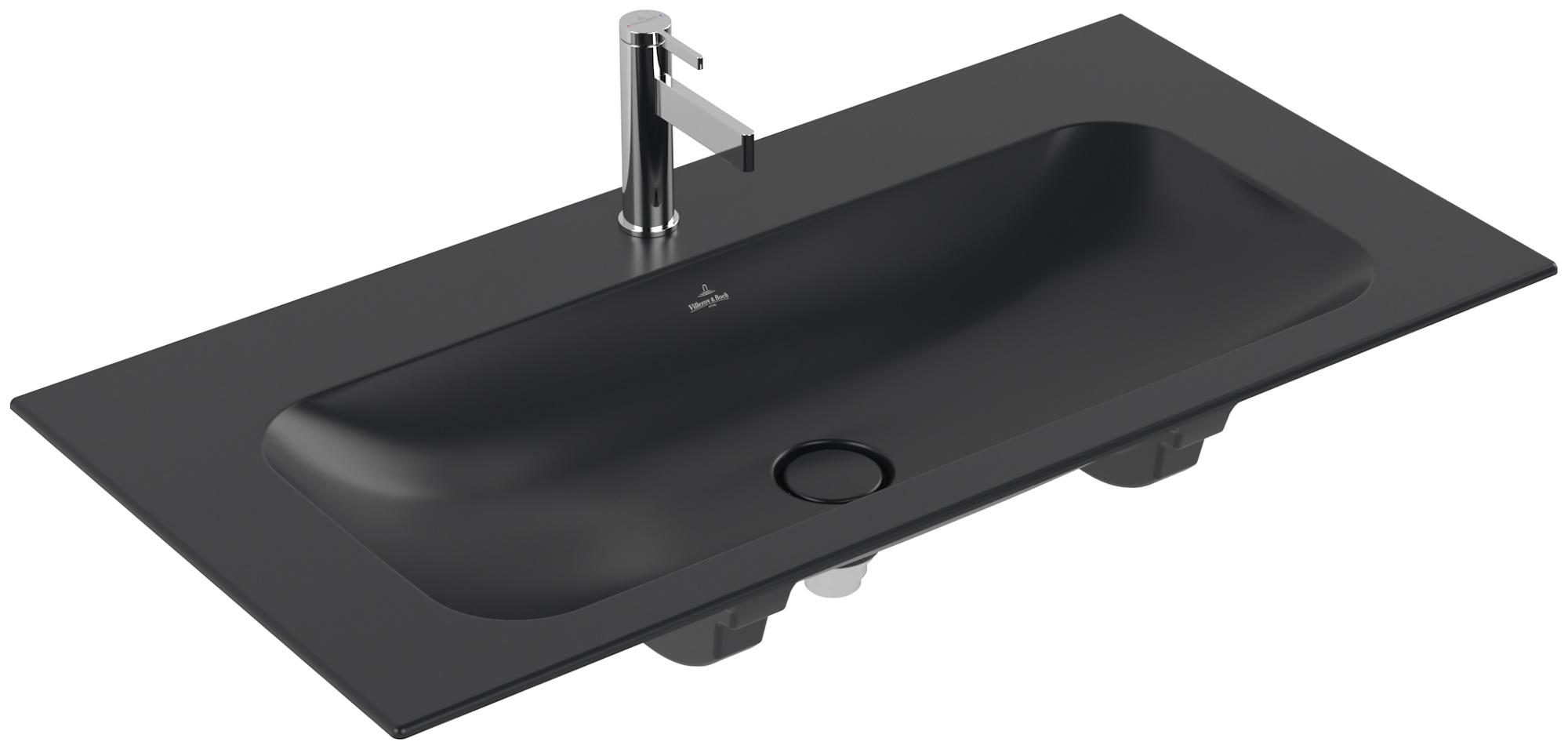 Villeroy & Boch Finion lavabo 100x50 cm rectangulaire de meuble noir mat 4164A2R7
