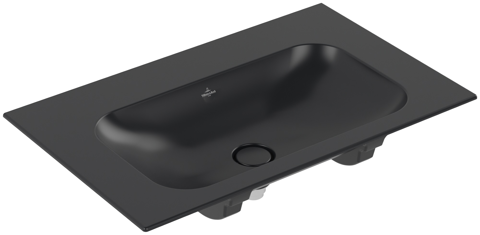 Villeroy & Boch Finion lavabo 80x50 cm rectangulaire de meuble noir mat 416483R7
