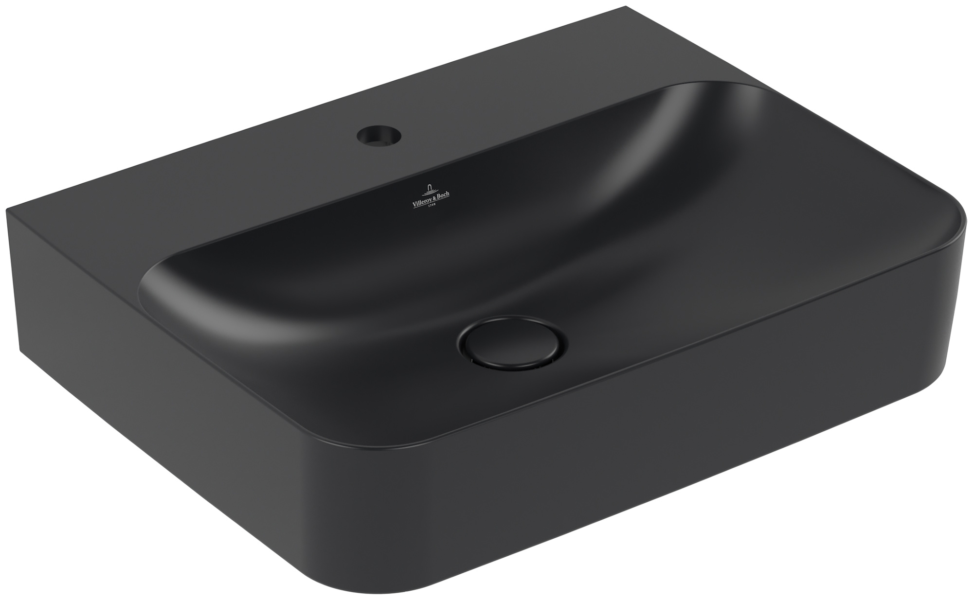 Villeroy & Boch Finion lavabo 60x47 cm rectangulaire classique noir mat 416864R7