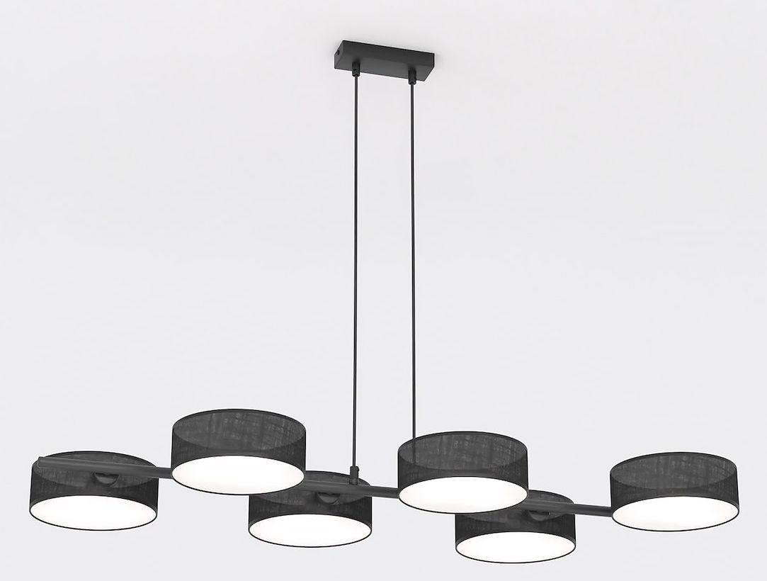 Emibig Drumz lampe suspendue 6x10 W noir 1562/6
