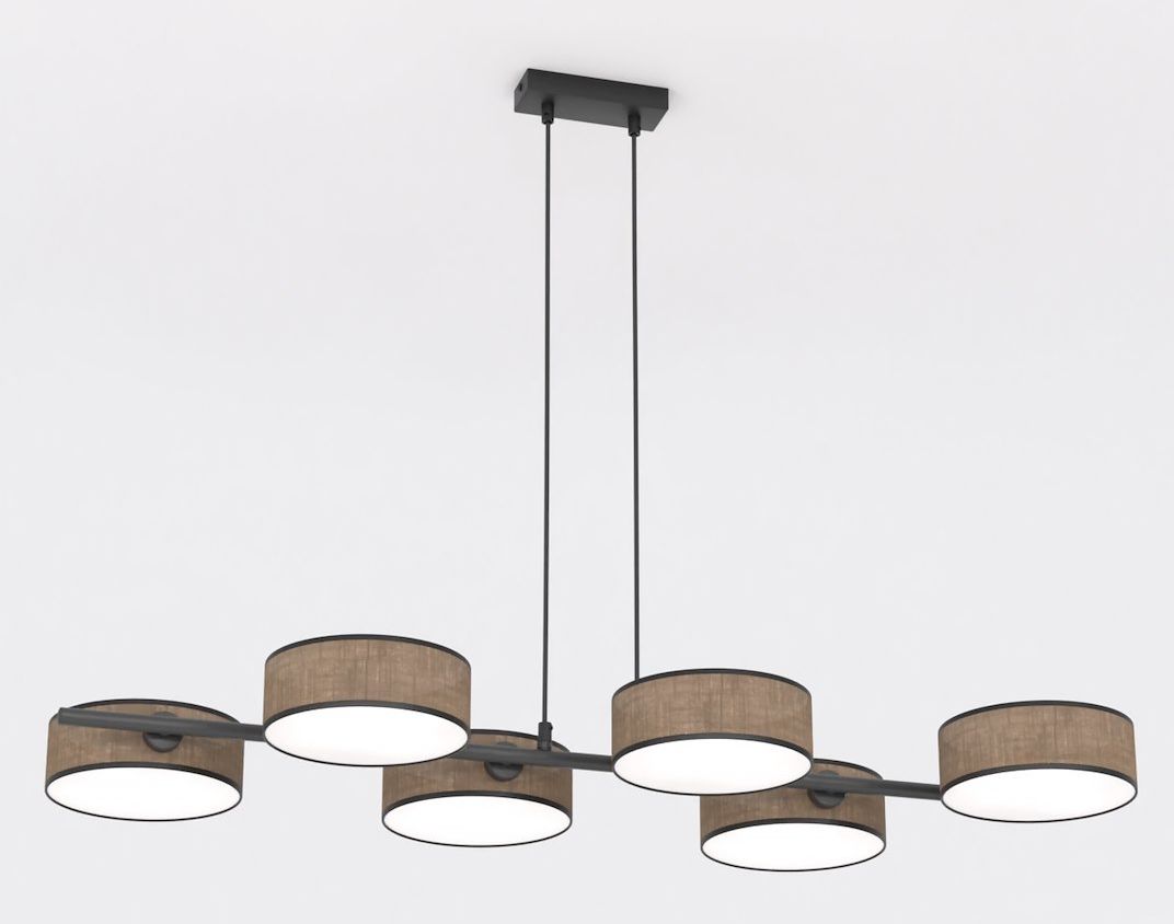 Emibig Drumz lampe suspendue 6x10 W marron 1563/6