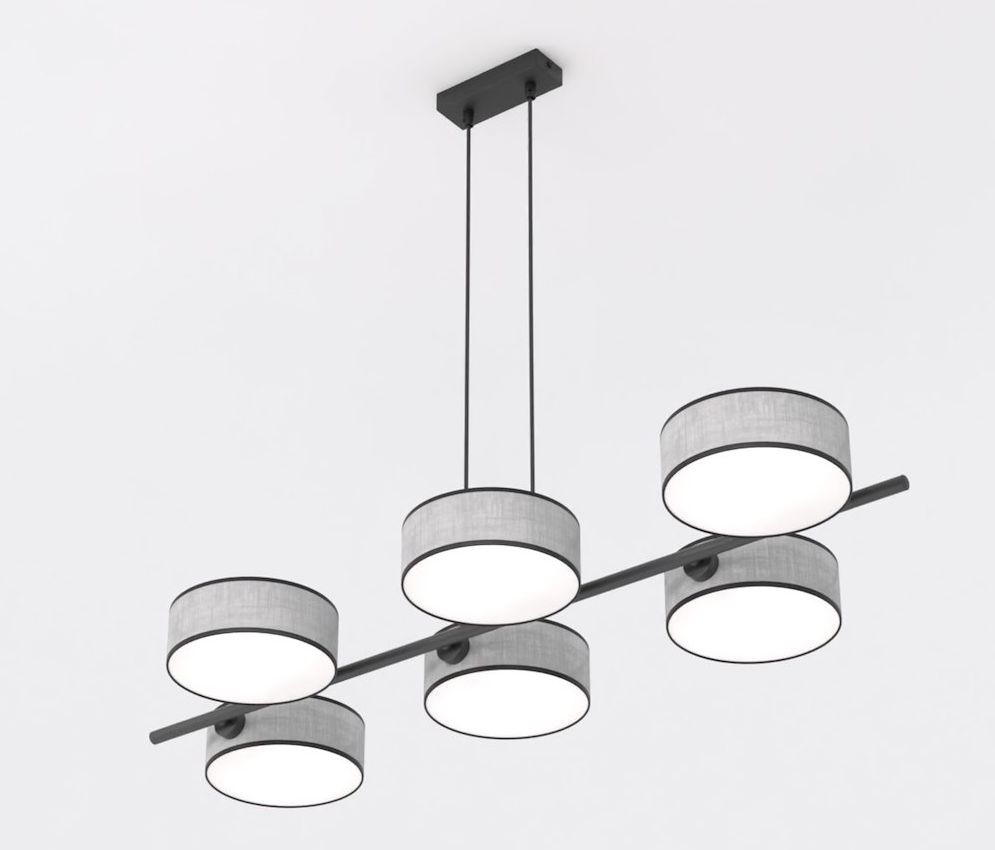 Emibig Drumz lampe suspendue 6x10 W gris/cendre 1564/6
