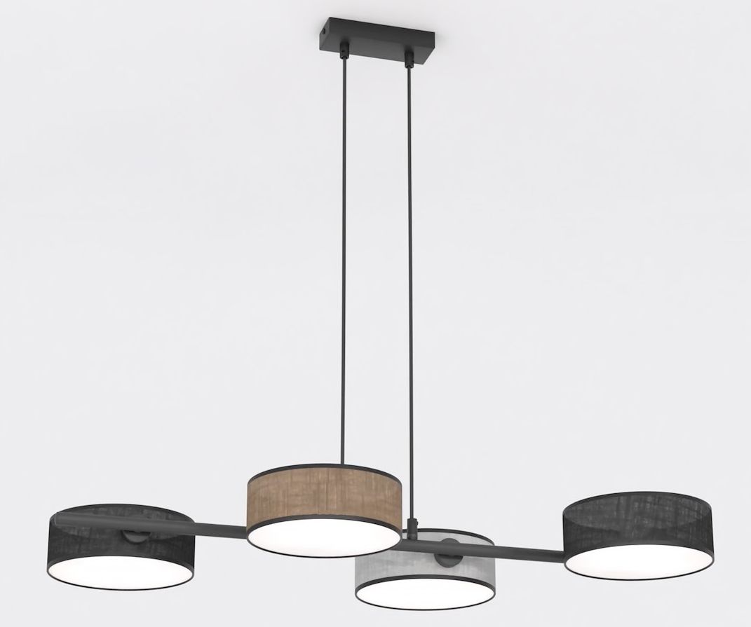 Emibig Drumz lampe suspendue 4x10 W noir-gris/cendre-beige 1566/4