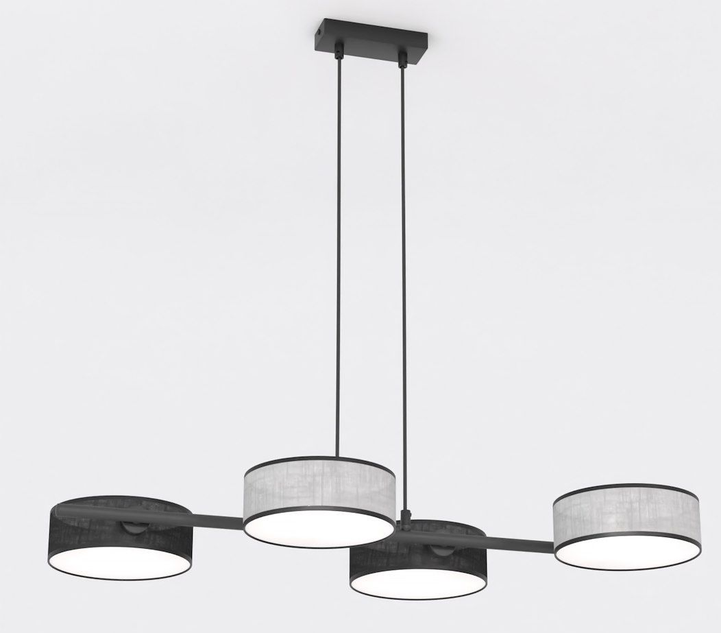 Emibig Drumz lampe suspendue 4x10 W noir-gris/cendre 1567/4