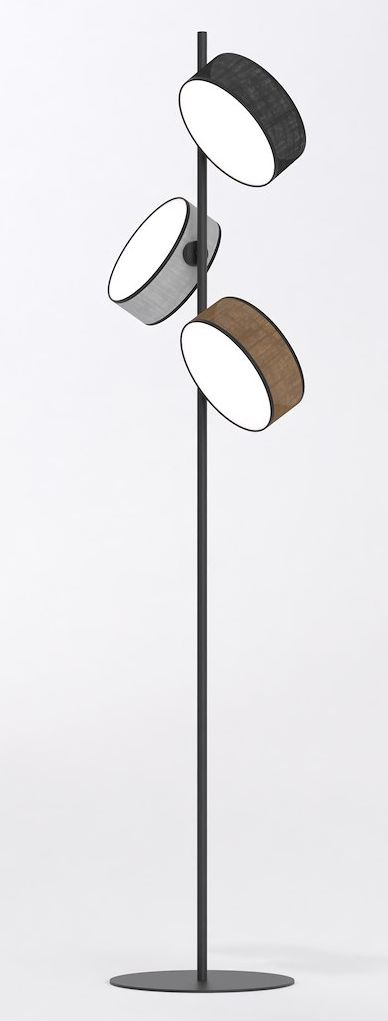 Emibig Drumz lampadaire 3x10 W noir-gris-beige 1566/LP3