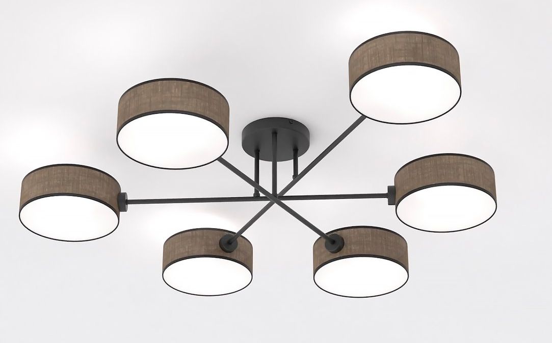 Emibig Maga plafonnier 6x10 W marron 1569/6