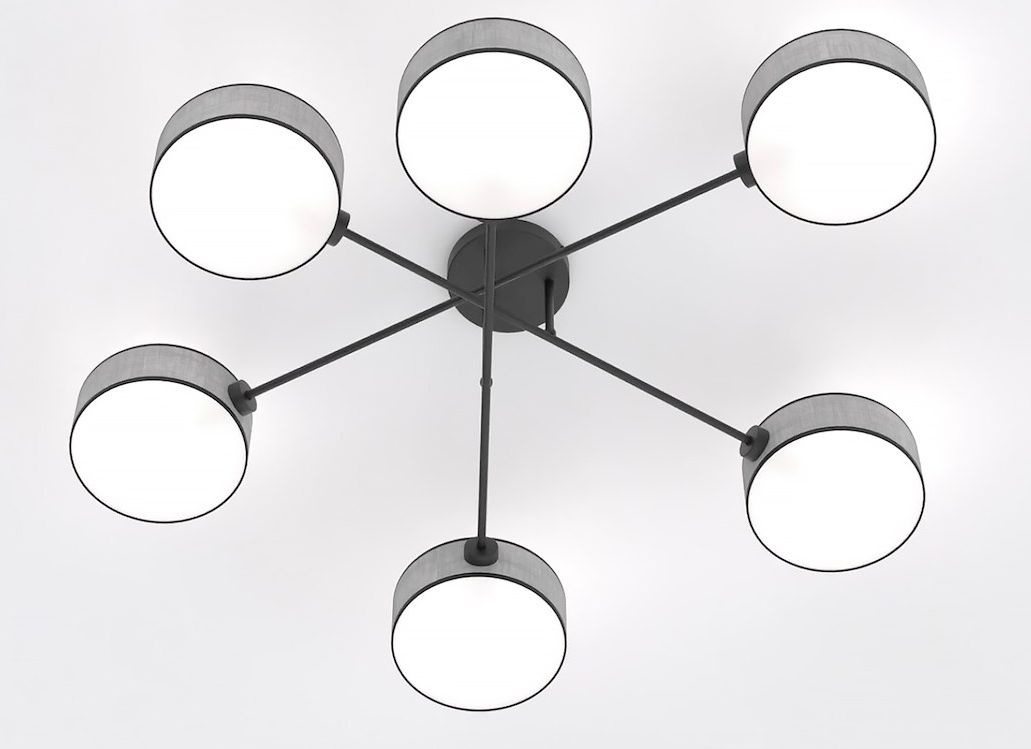 Emibig Maga plafonnier 6x10 W gris 1570/6