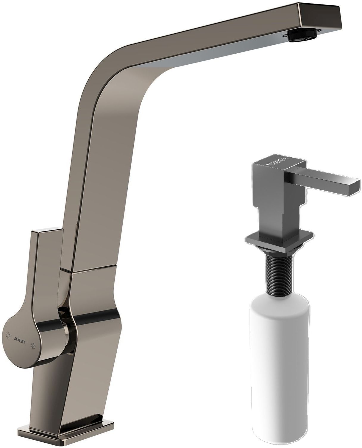 Set mitigeur de cuisine Teka ICC 116030005, distributeur de savon Teka Zenit 115890045