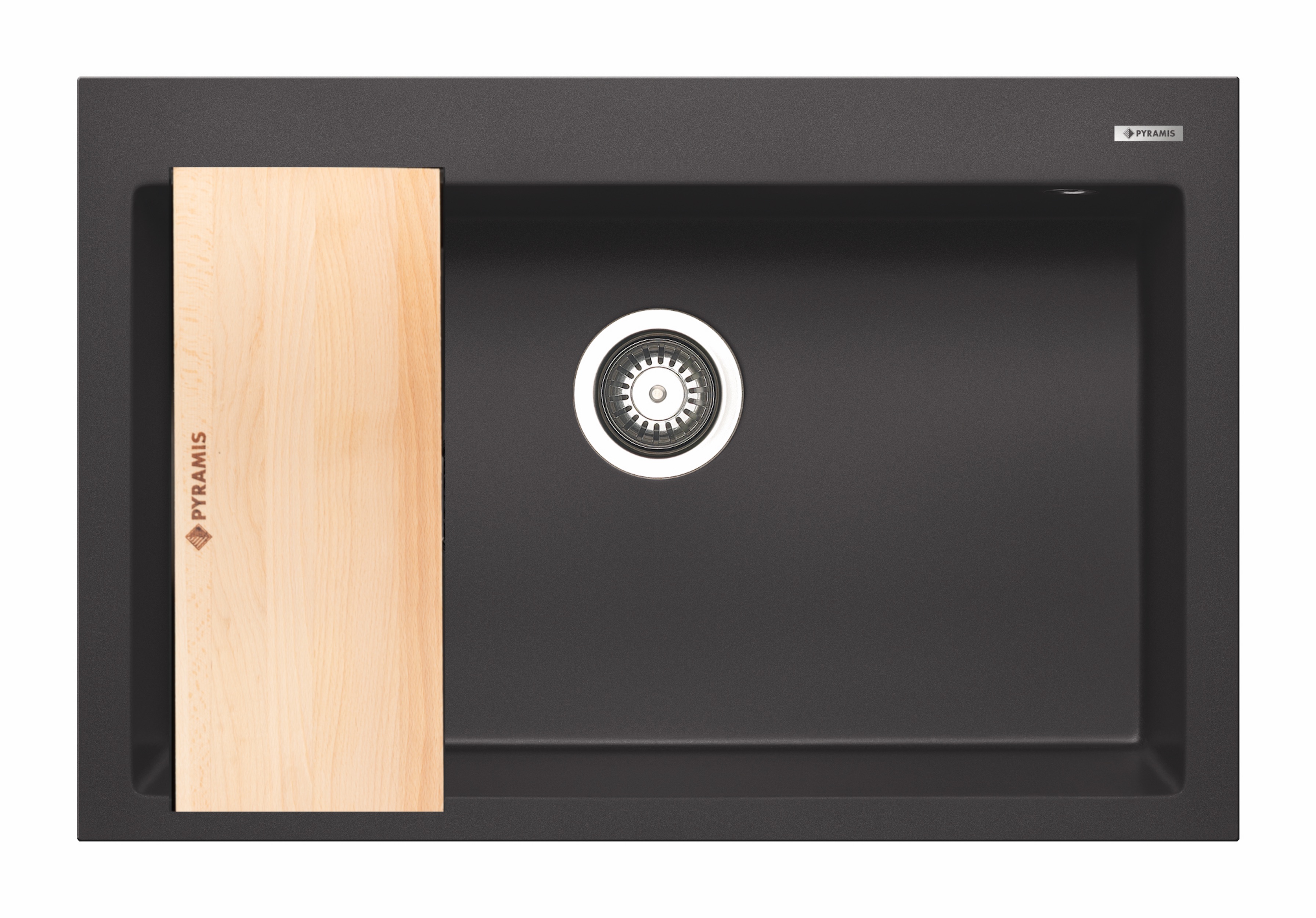 Pyramis Istros évier en granit 76x50 cm noir C070219011WD