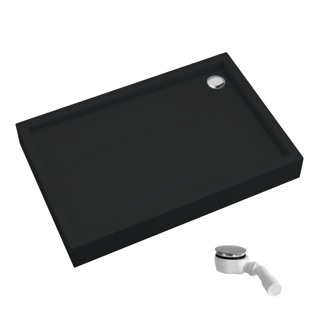 Schedline Favory Plus Black Mat receveur de douche rectangulaire avec siphon 120x90 cm noir 3ST.F1P-90120/C/MG