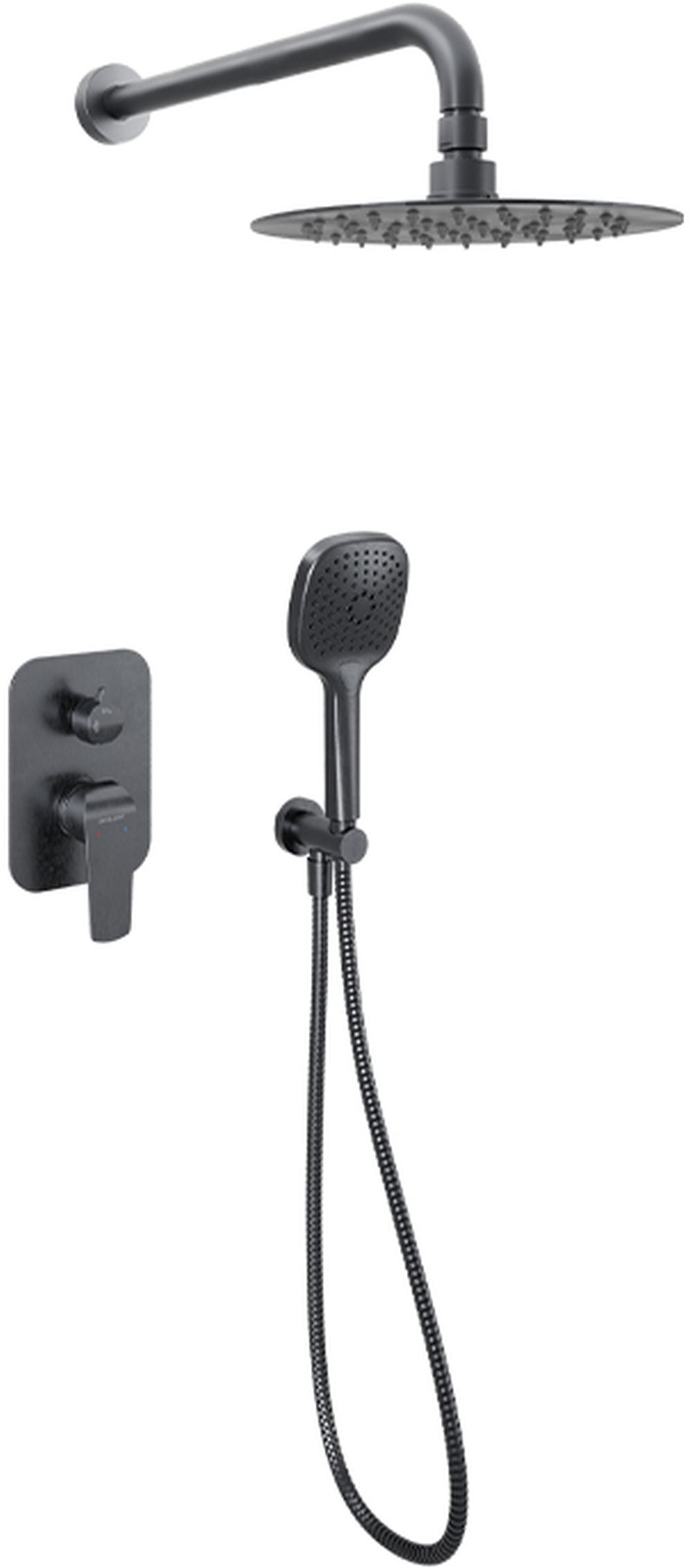 Excellent Clever 2.0 ensemble de douche encastré avec douche pluie graphite AREX.SET.4145AB