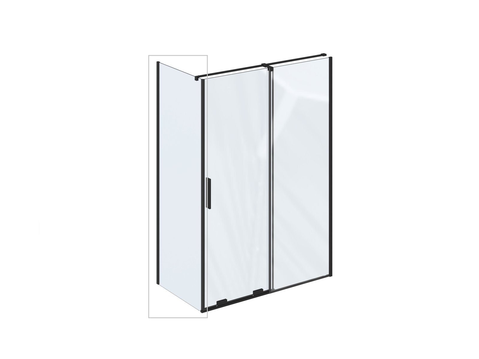 Ravak Roll paroi de douche 80 cm noir mat/verre transparent X90V40300Z1