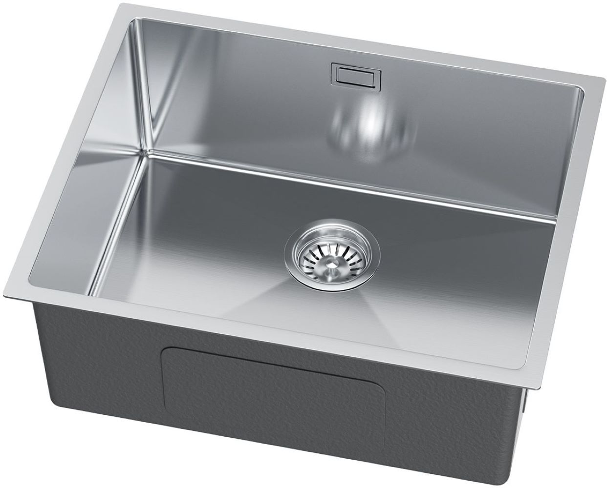 Ruvetti Stelio évier en acier inoxydable avec siphon 54x44 cm acier 5001S_BS60_P