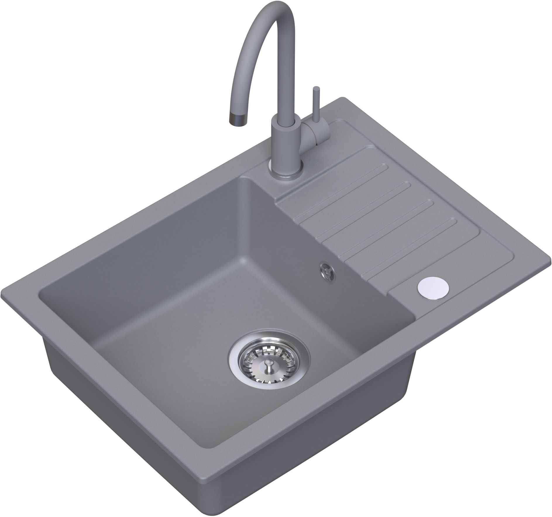 Ruvetti Tito Compact évier avec mitigeur et accessoires gris/ LP_3200-TC6244GR_W