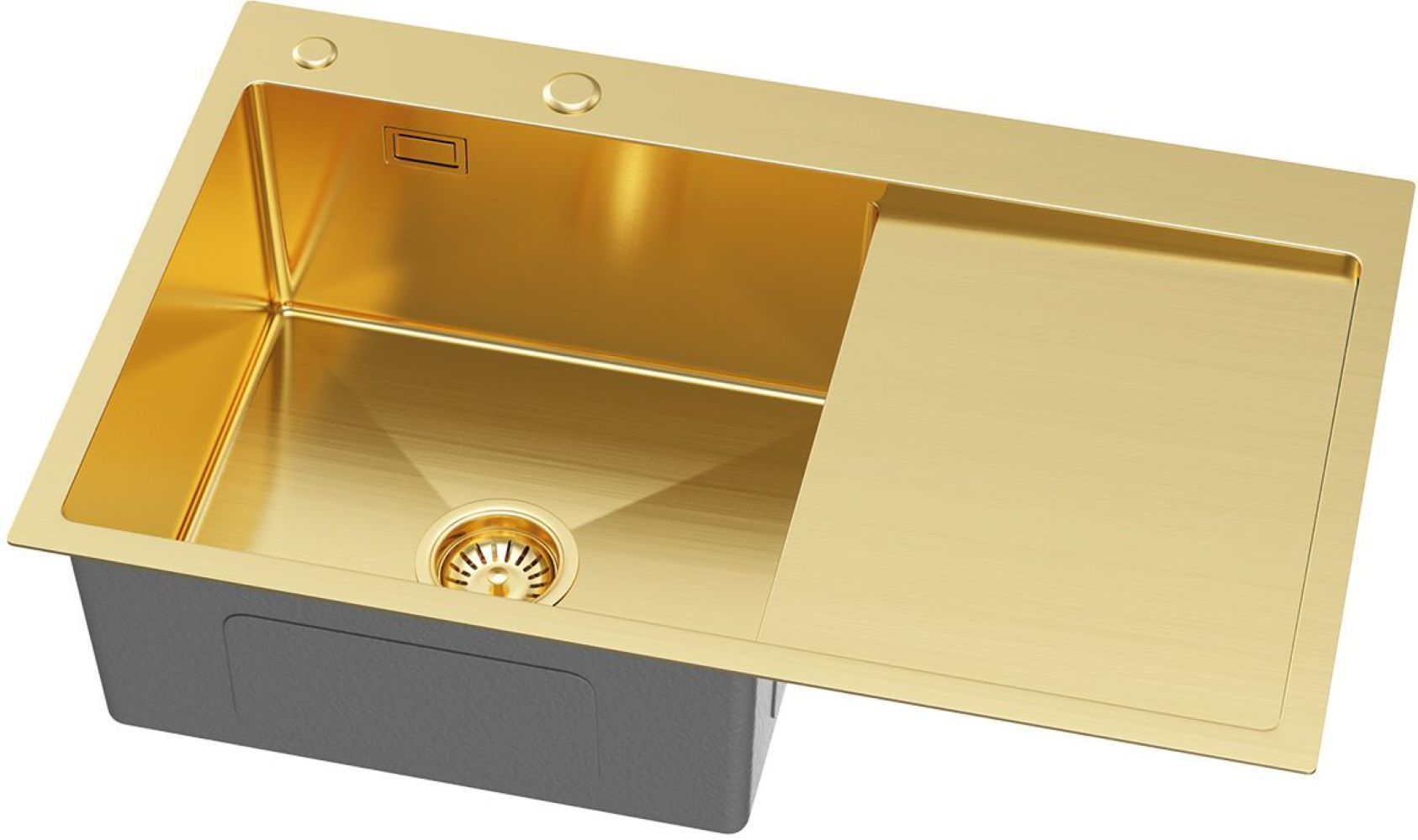 Ruvetti Masivo évier avec distributeur 78x49 cm doré 5002M_PVD_GOLD160_WL