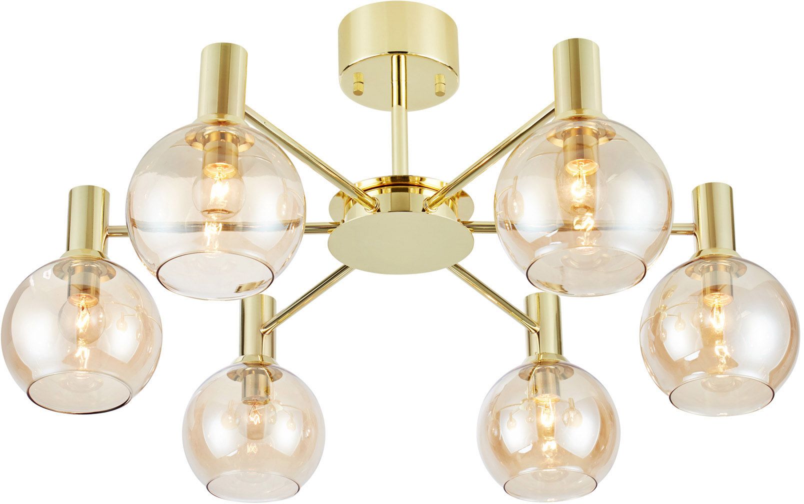 Markslöjd Ambra plafonnier 6x40 W laiton-ambré 109152