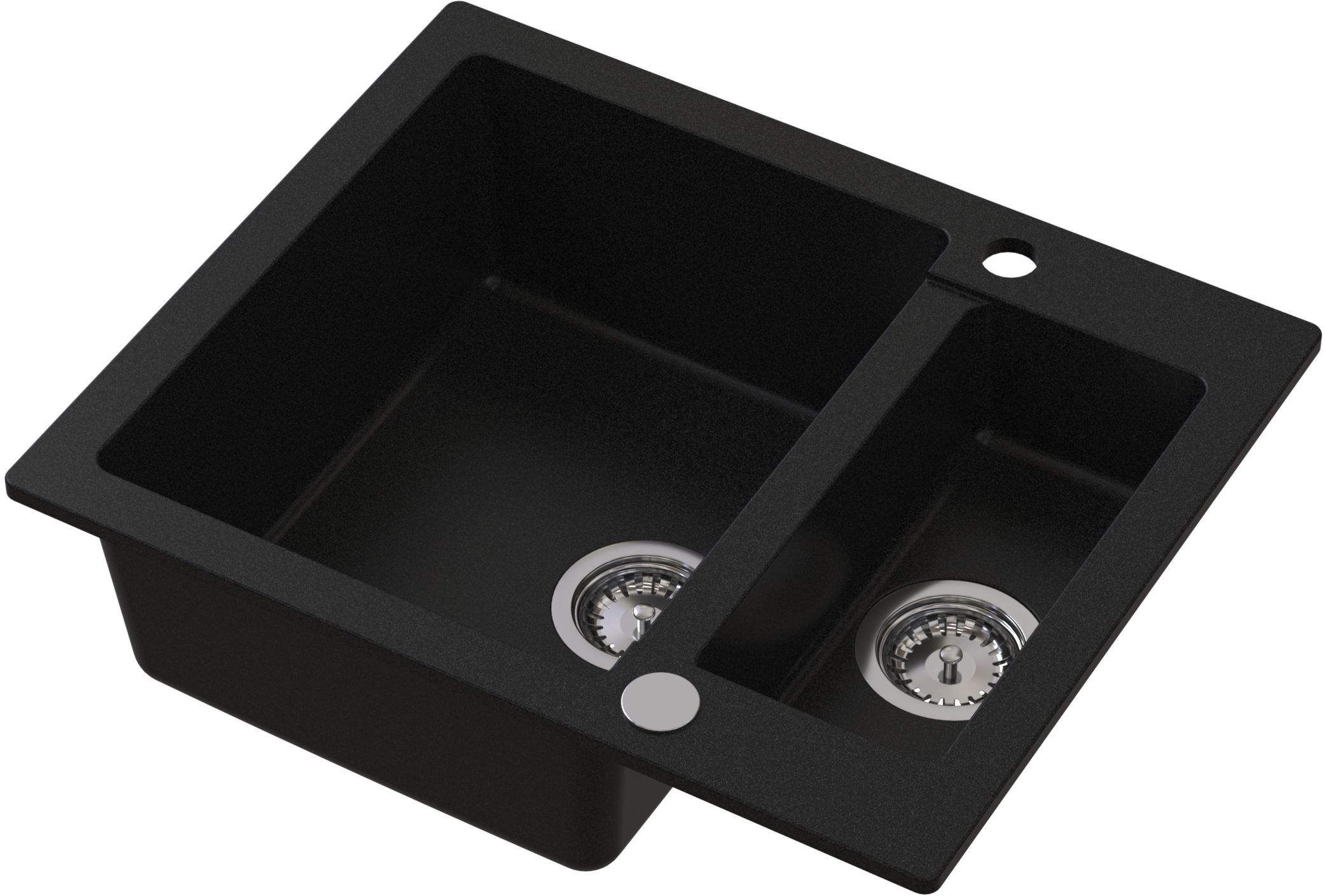 Ruvetti Signum évier en granit 60.5x49.5 cm noir 3001S_BC1520_W