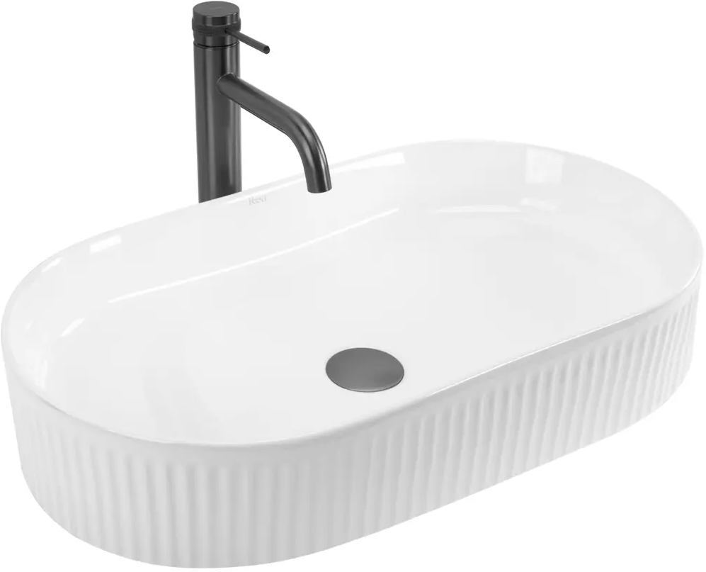 Rea Vanda lavabo 60x34 cm ovale à poser blanc brillant REA-U6526