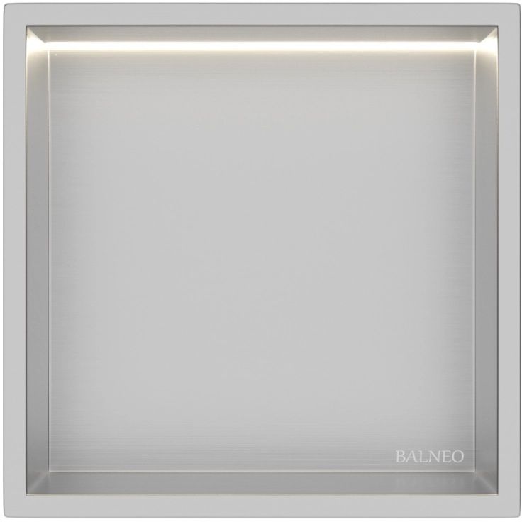 Balneo Wall Box LED Inox étagère encastrée 30 cm acier B0101010109-1