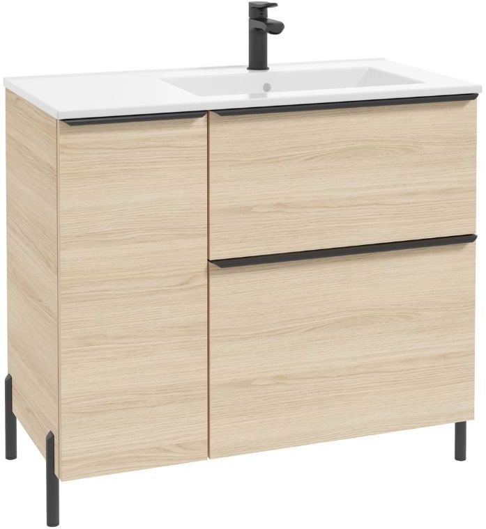 Defra Nino armoire 90x45x70 cm sous-lavabo sur pied chêne 304-D-09002