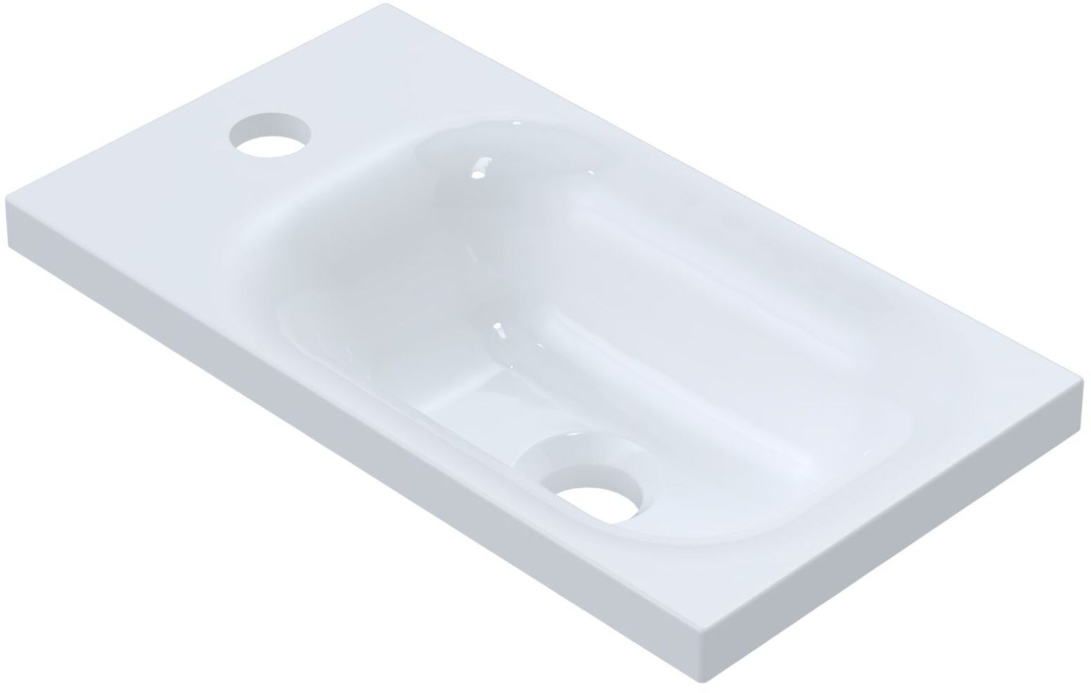 Ruvetti Misti lavabo 40x22 cm rectangulaire de meuble blanc brillant DOL_MI4022
