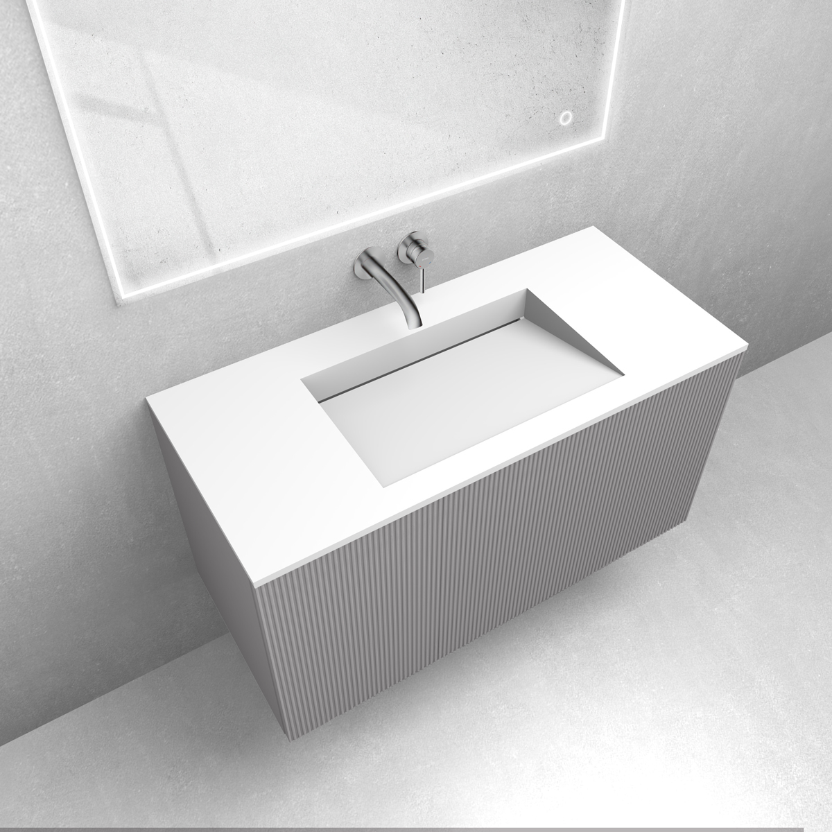 Set armoire Oltens Lun 60029900, lavabo Oltens Stila 40203900