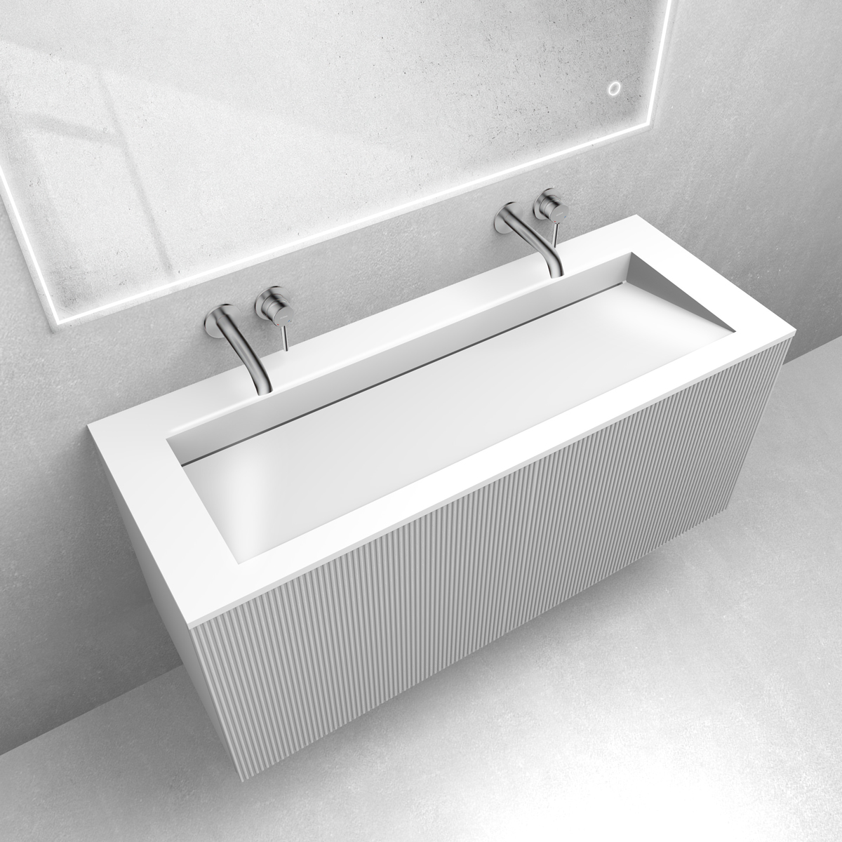 Set armoire Oltens Lun Rilla 60030000, lavabo Oltens Stila 40204000