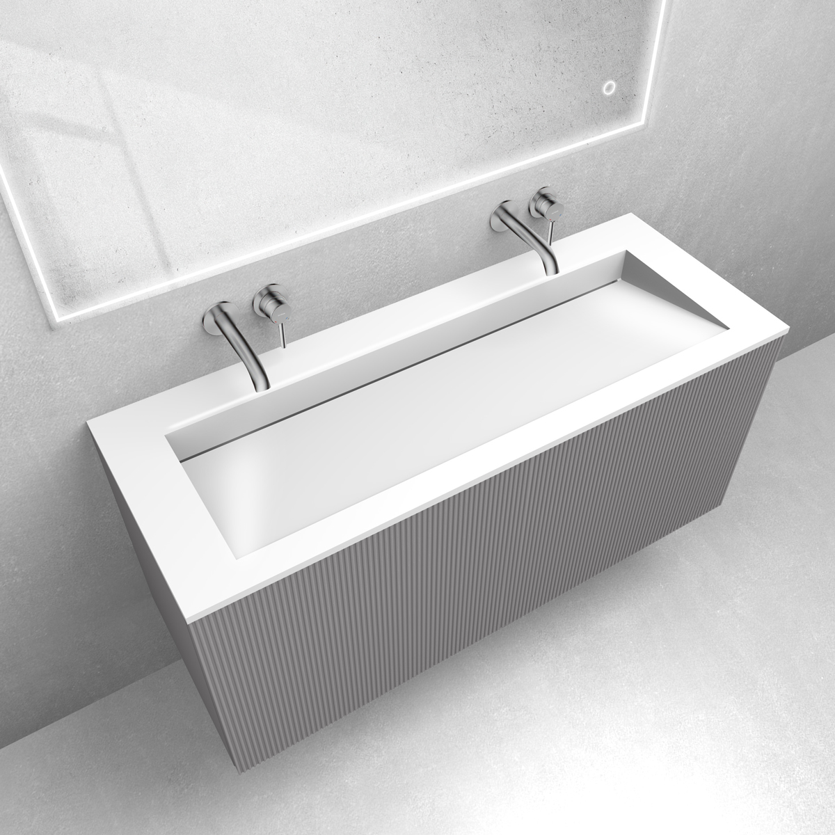 Set armoire Oltens Lun Rilla 60030900, lavabo Oltens Stila 40204000