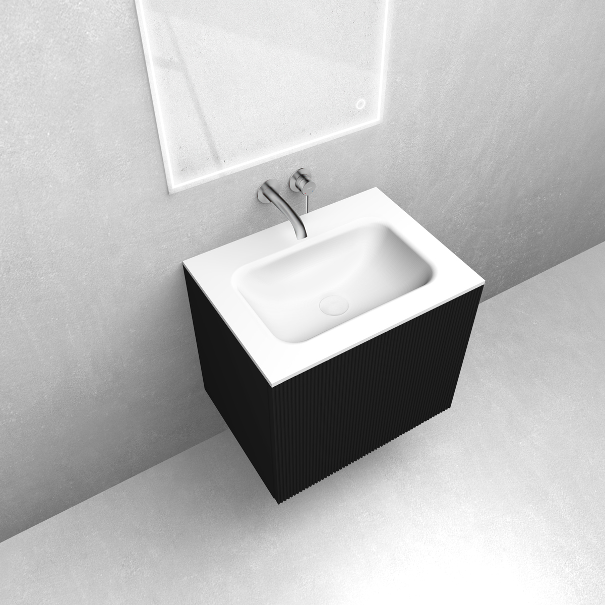 Set armoire Oltens Lun Rilla 60027300, lavabo Oltens Kalla 40209900