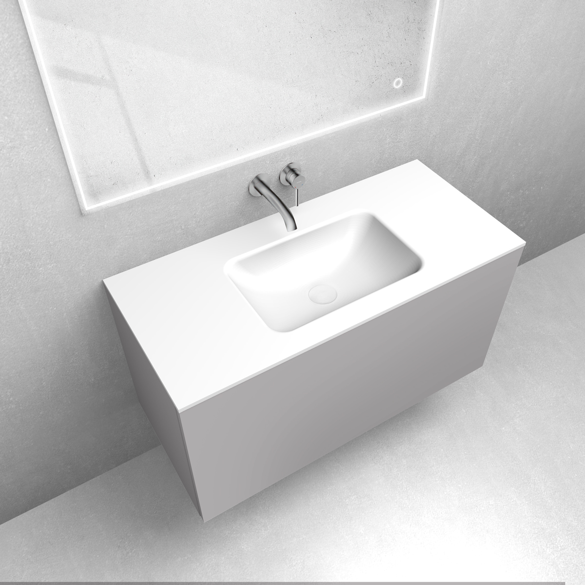 Set armoire Oltens Lun 60034900, lavabo Oltens Kalla 40208000