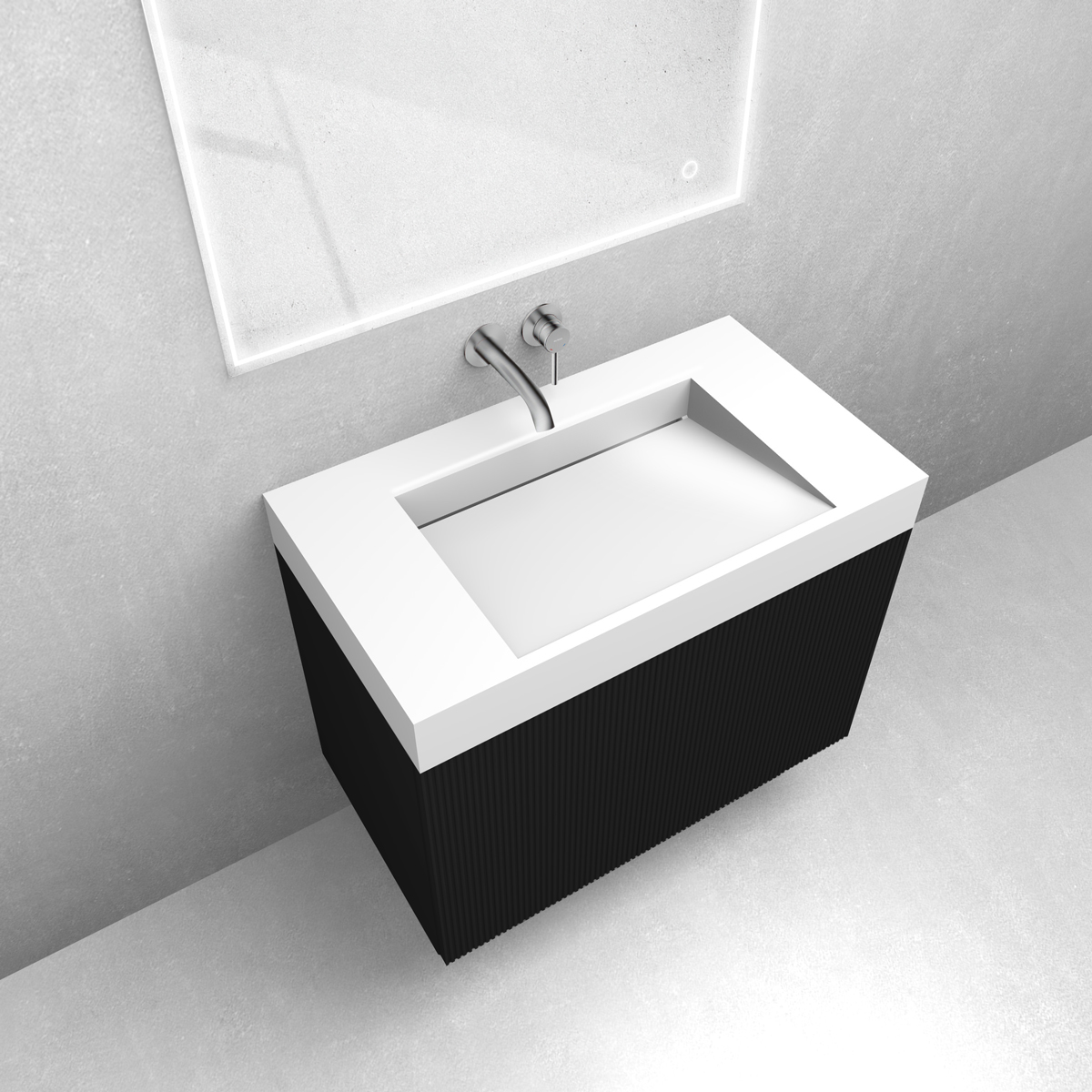 Set armoire Oltens Lun 60028300, lavabo Oltens Stila 40001000