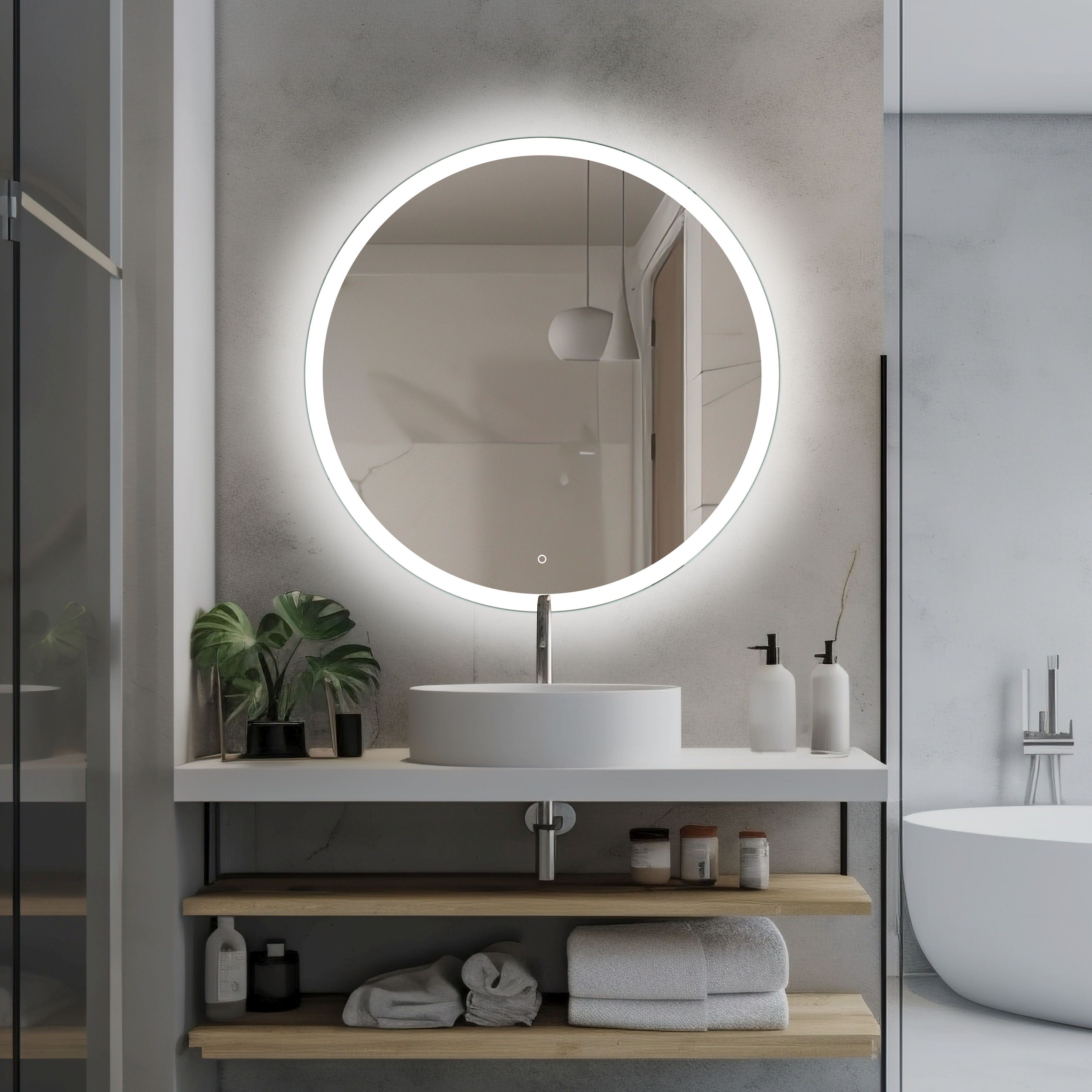 Venti Ring miroir 60x60 cm circulaire avec éclairage 5907722357137