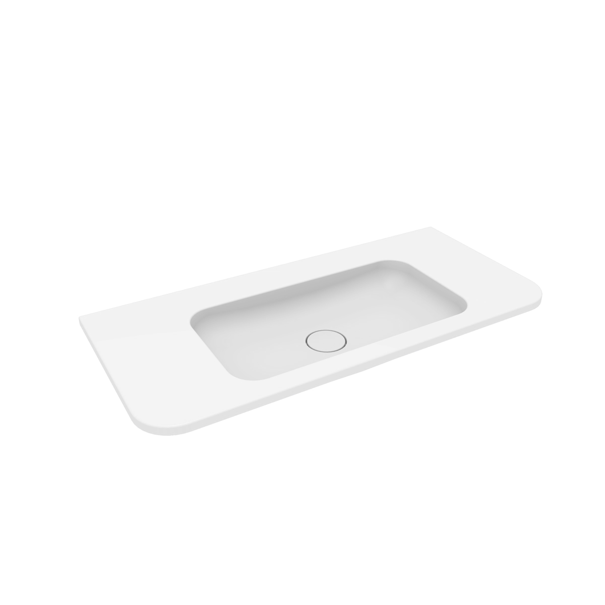Oltens Hamnes lavabo 100x46.1 cm rectangulaire de meuble blanc mat 40214900