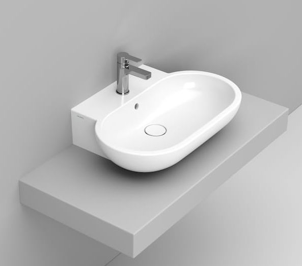 Ceramica Dolomite Mirto lavabo 65x46 cm ovale de meuble blanc brillant D461401