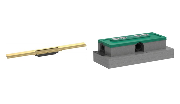 Set élément extérieur d’évacuation Hansgrohe Raindrain 56043990, kit de montage Hansgrohe uBox Universal 1000180