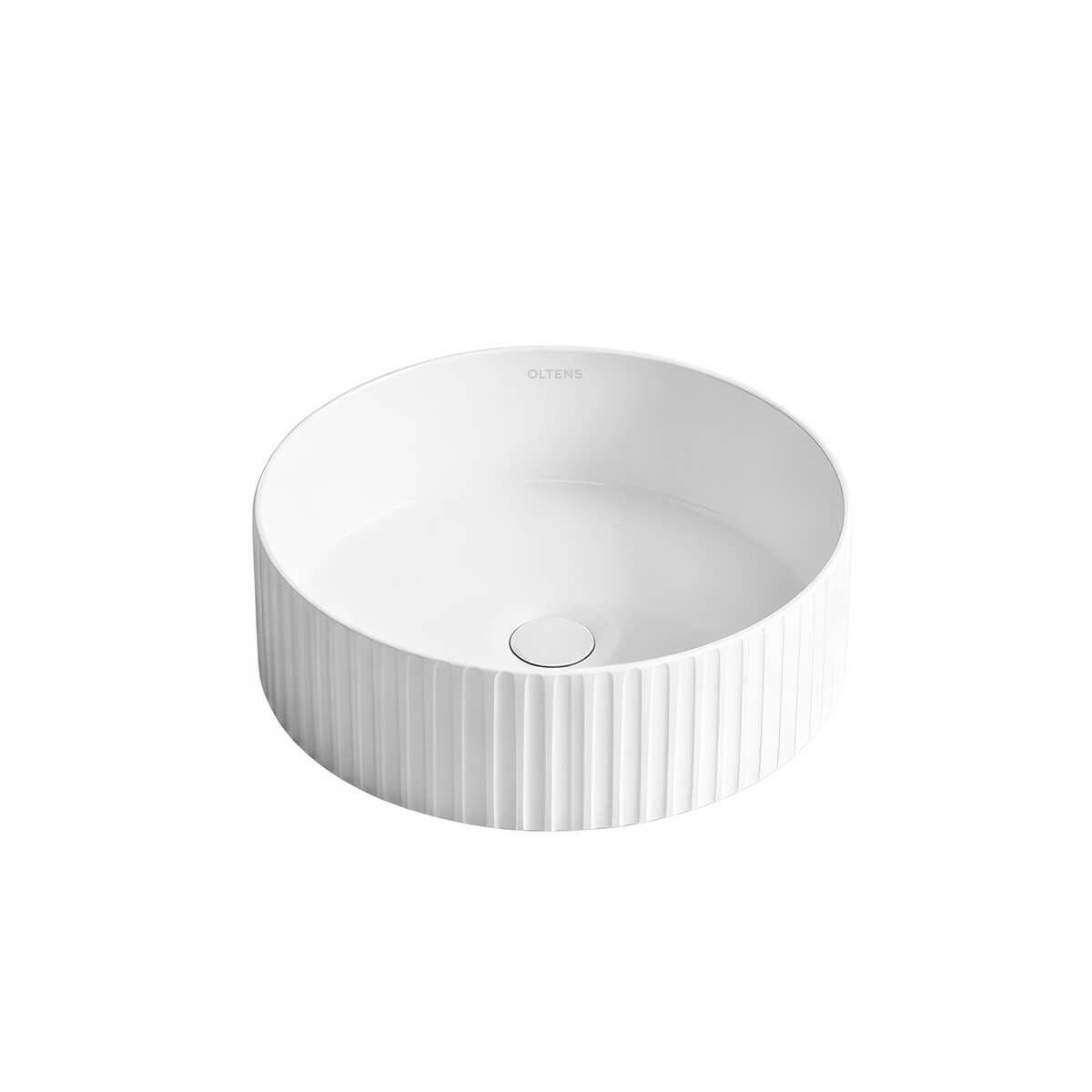 Oltens Hamnes lavabo 36x36 cm ronde à poser blanc brillant 40830000