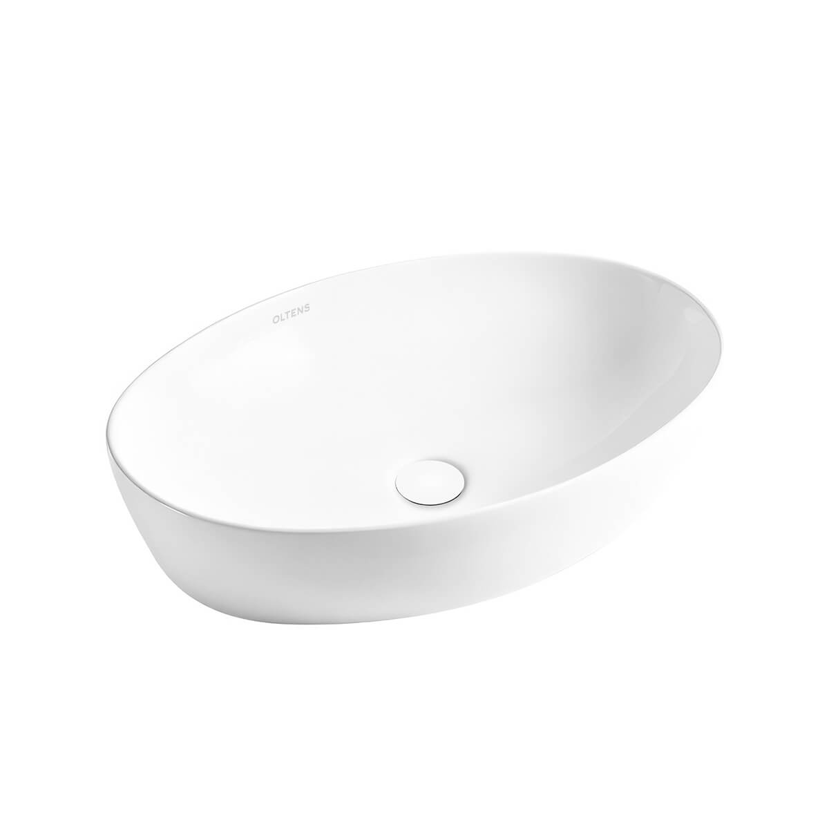 Oltens Svale lavabo 62.5x42 cm ovale à poser blanc brillant 40334000